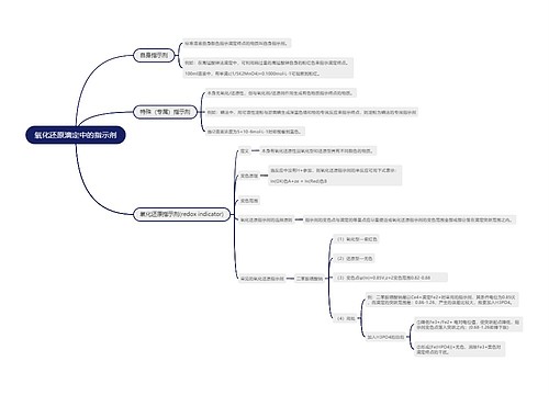 分析化学氧化还原滴定中的指示剂的思维导图