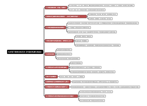 九年级下册政治知识点《中国的机遇与挑战》
