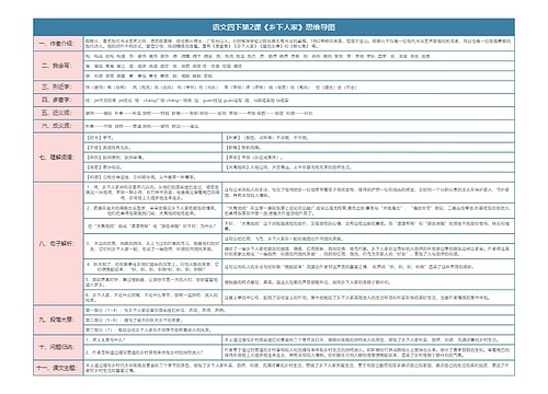 语文四下第2课《乡下人家》思维导图思维导图
