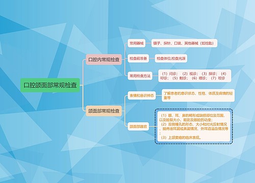 医学知识口腔颌面部常规检查思维导图