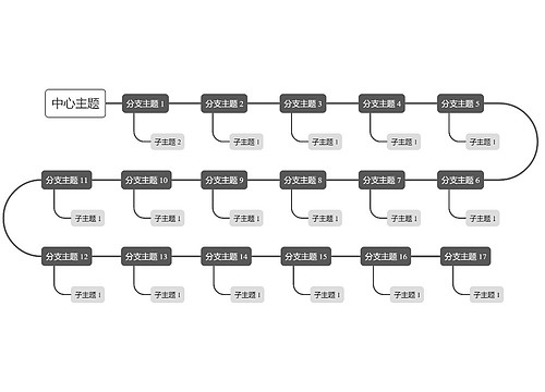 简约黑白S型时间轴主题模板