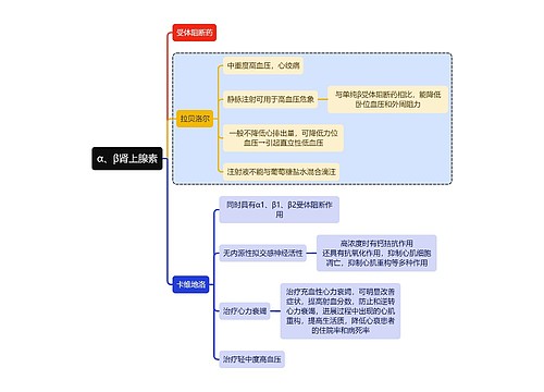 医学α、β肾上腺素思维导图