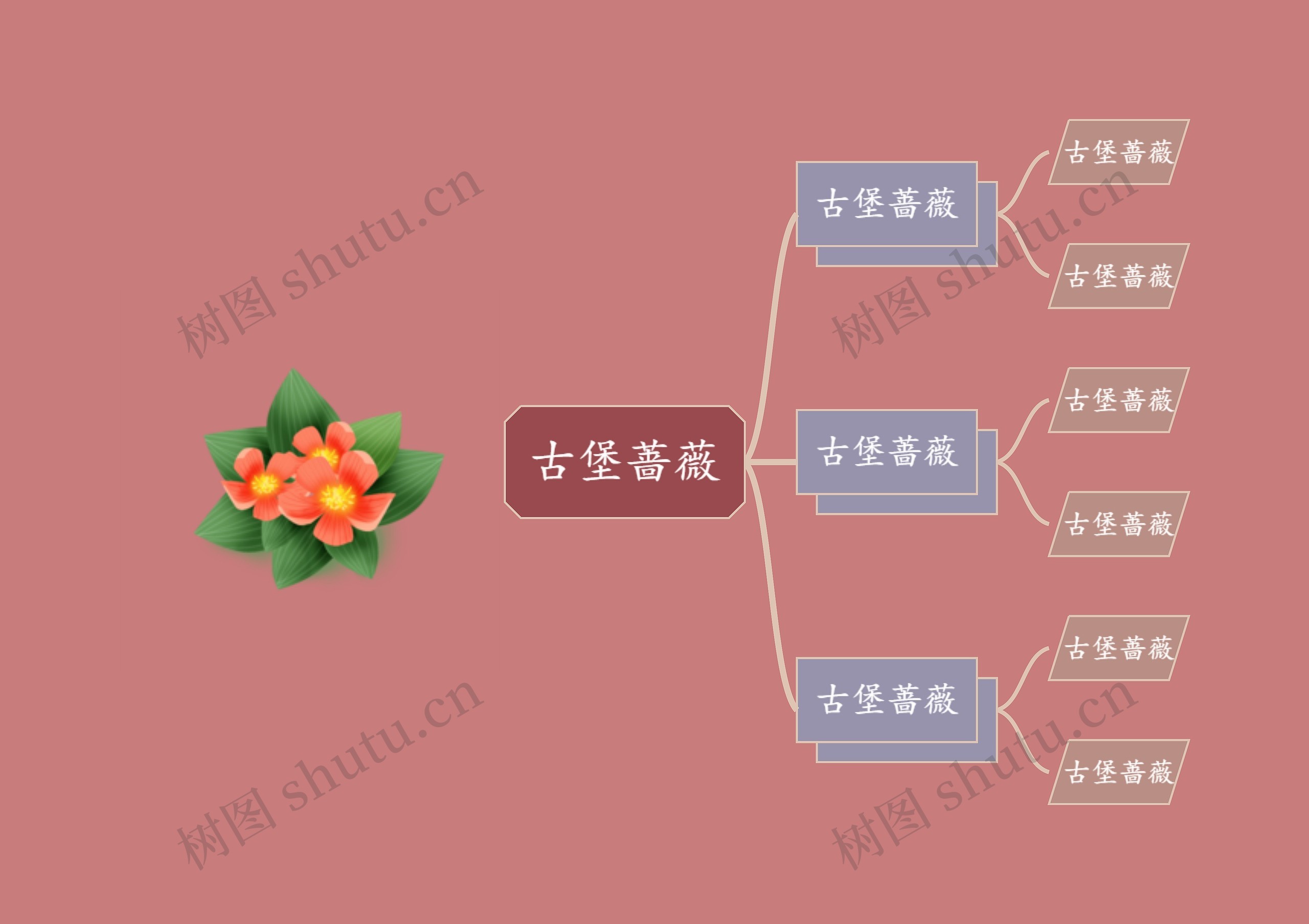 古堡蔷薇主题思维导图