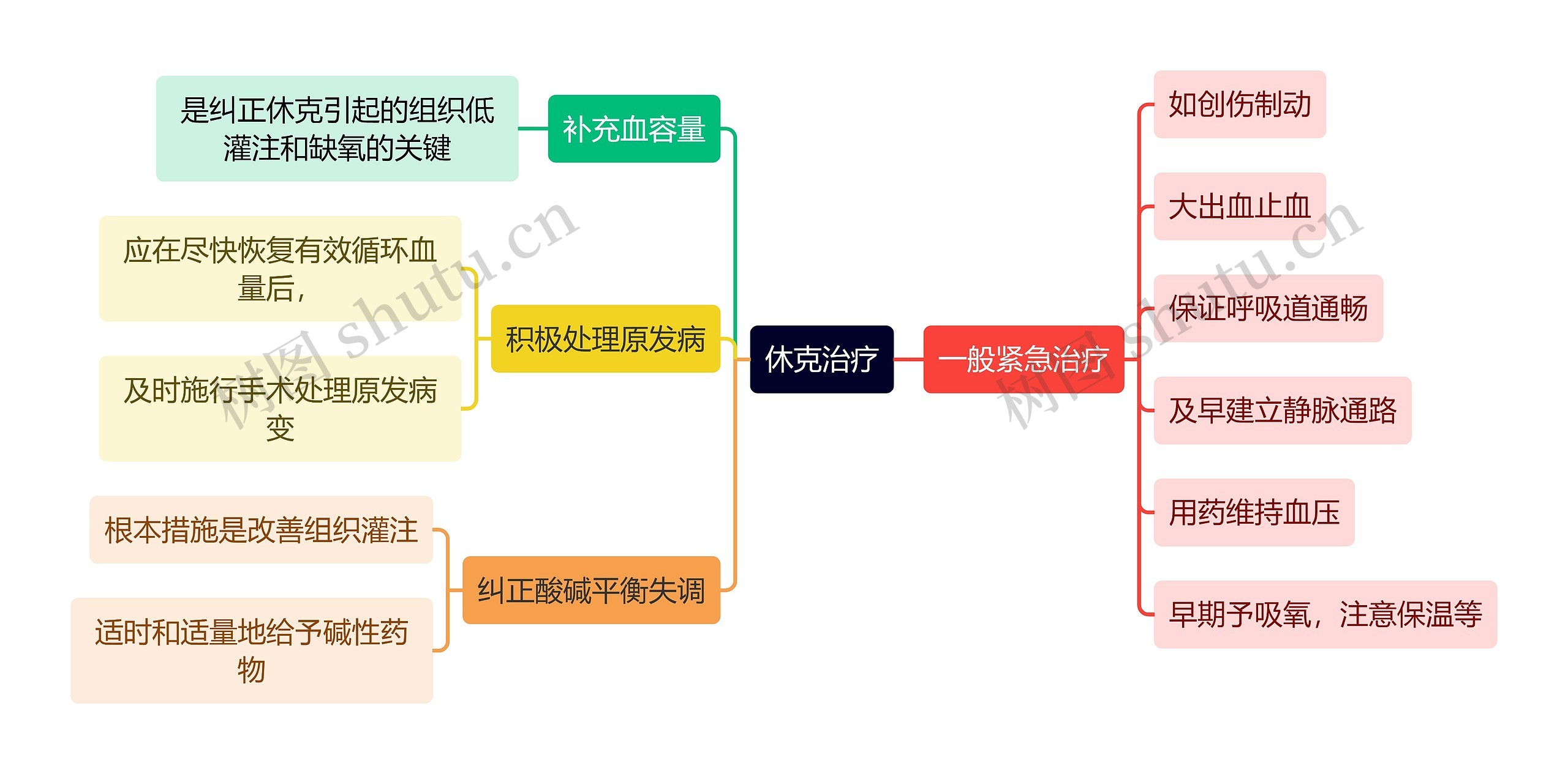 医学知识休克治疗思维导图