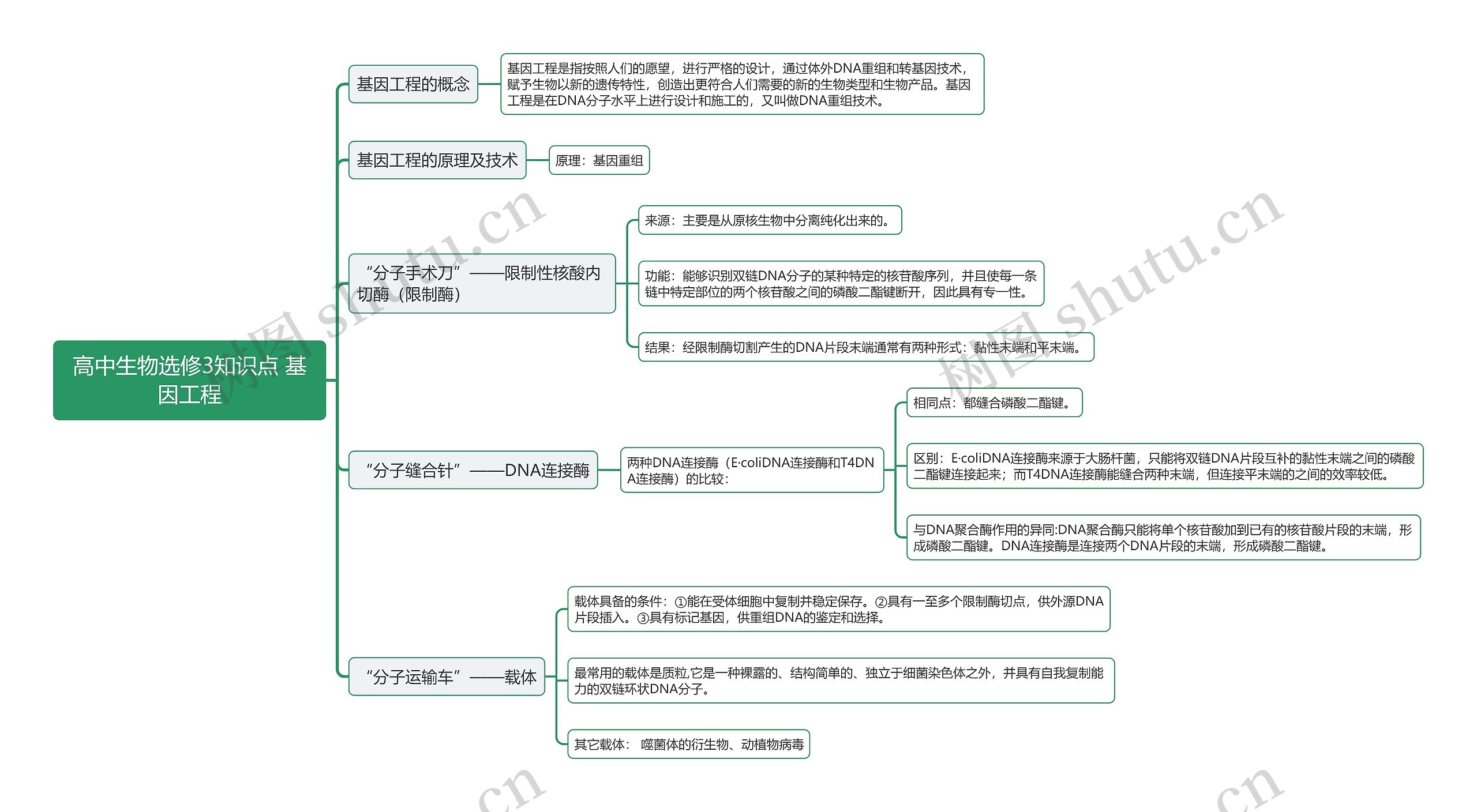 高中生物选修3知识点 基因工程