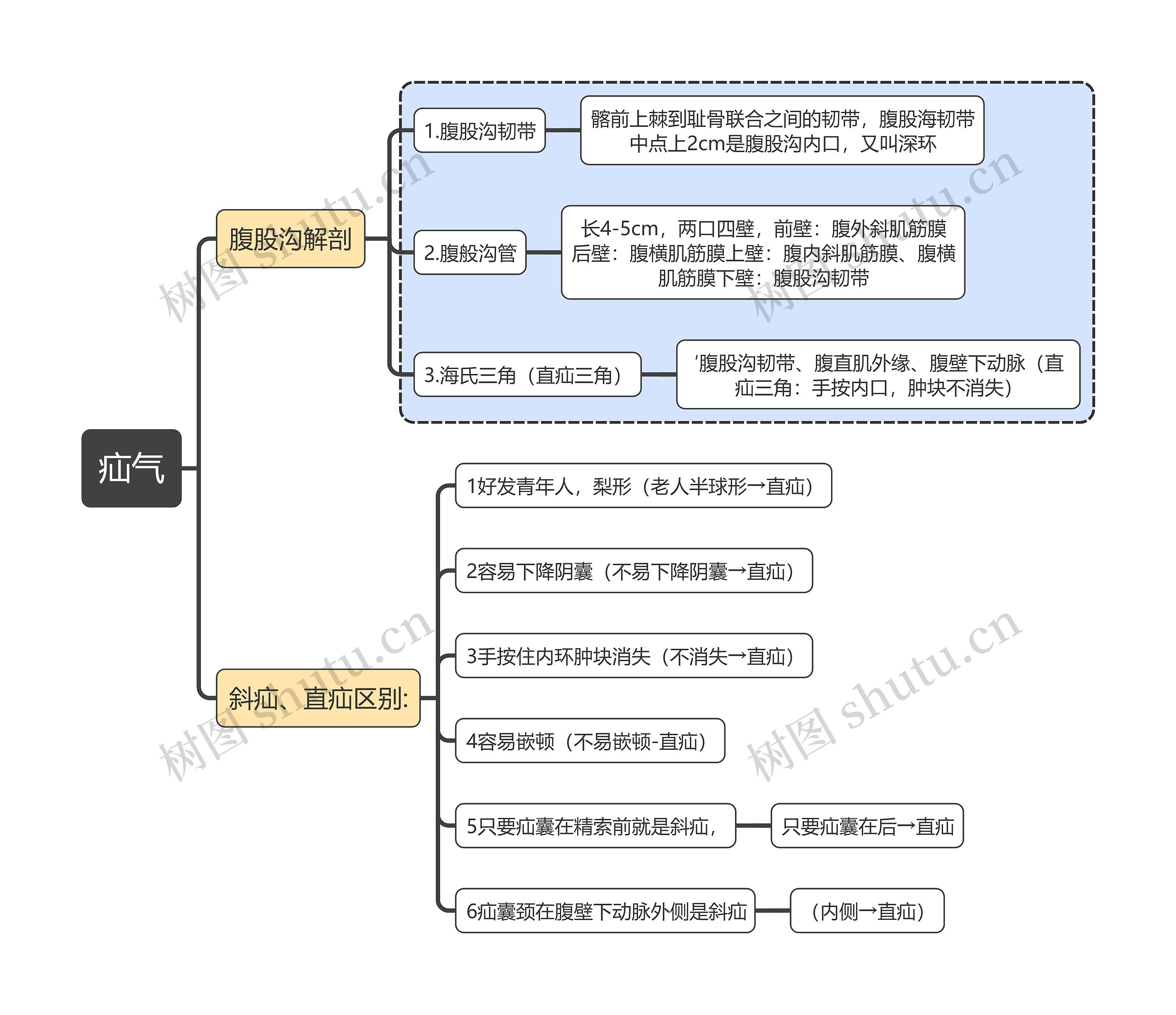 外科学知识疝气思维导图