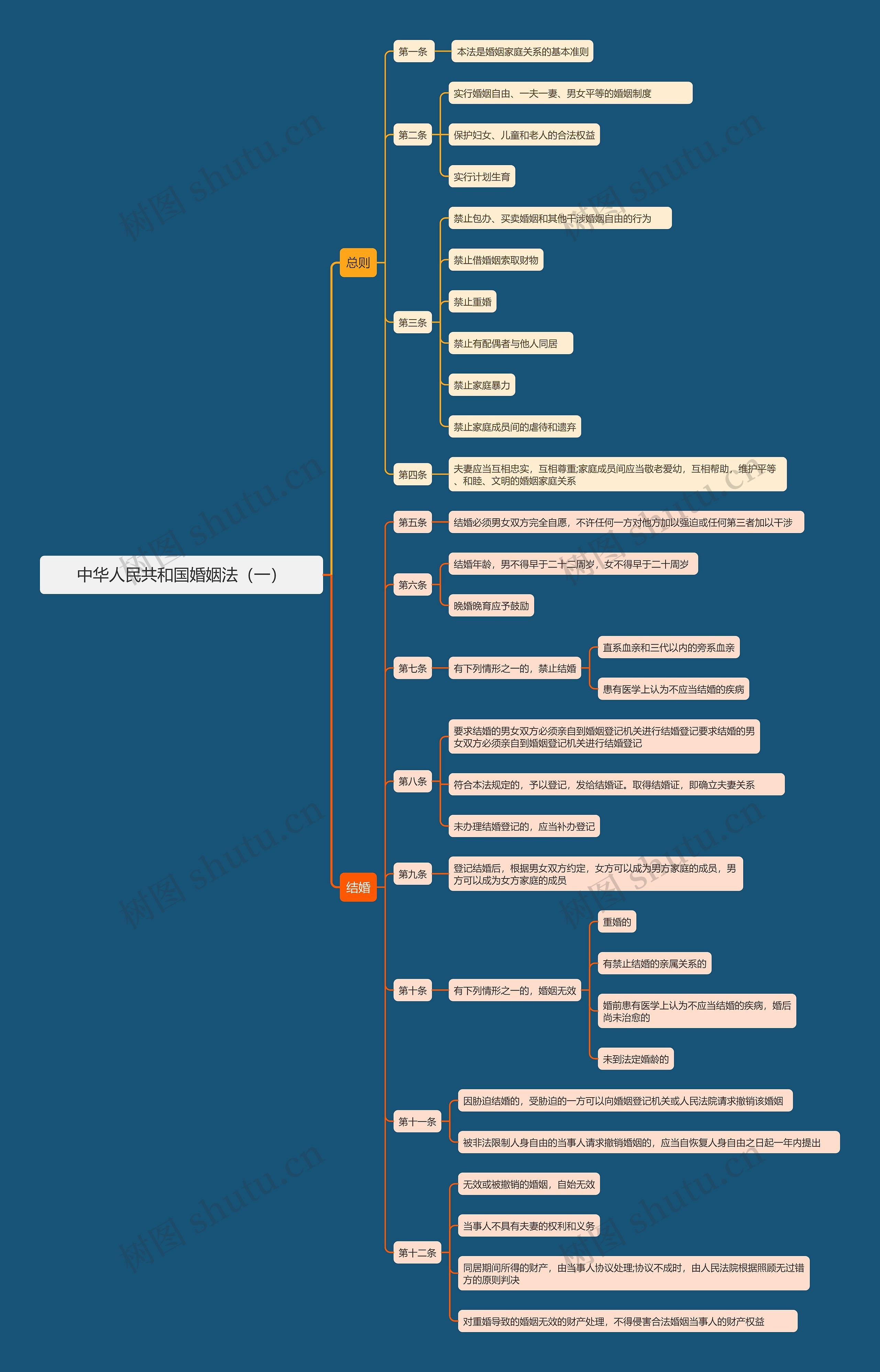 中华人民共和国婚姻法（一）思维导图