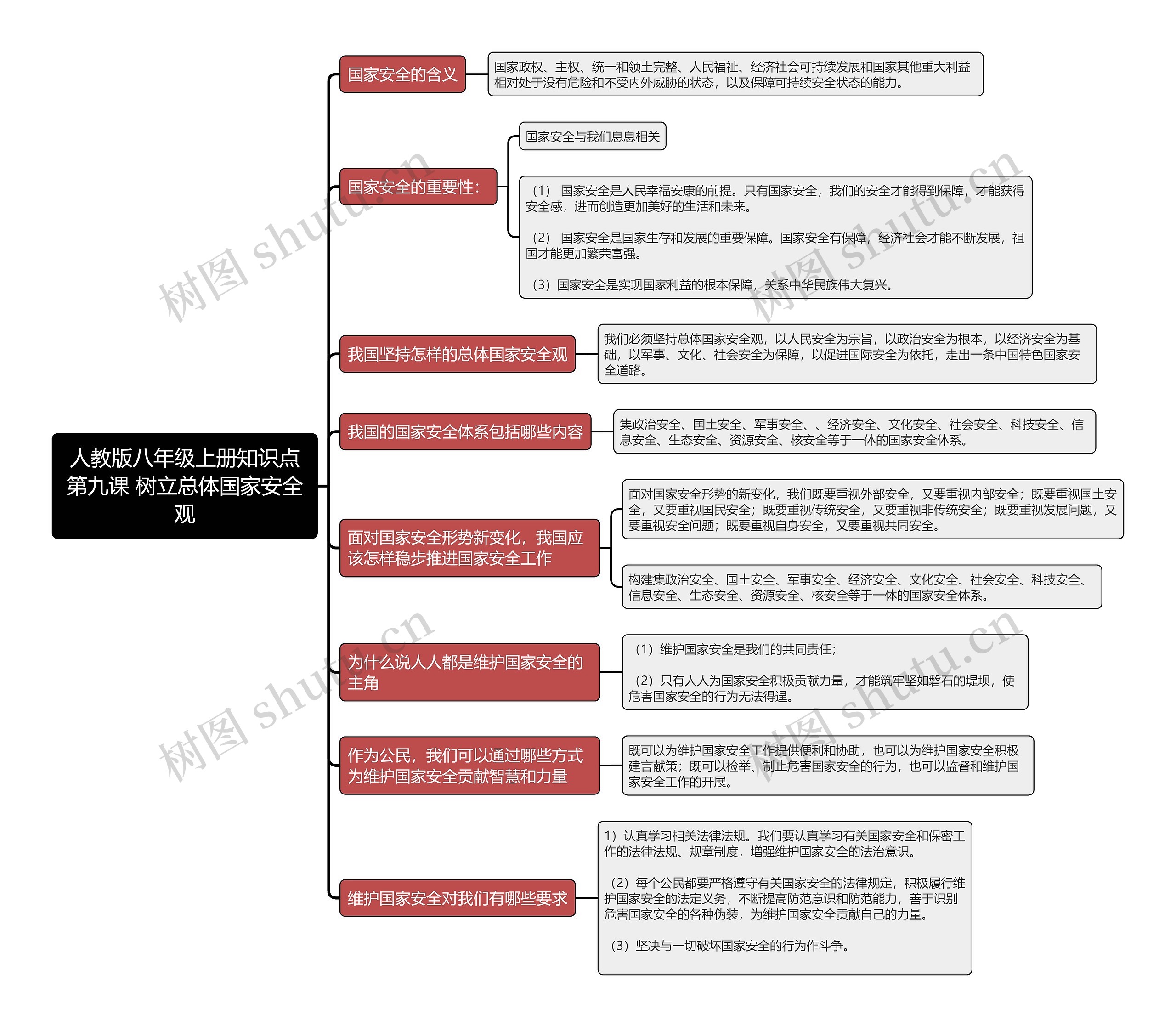 人教版八年级上册知识点第九课 树立总体国家安全观