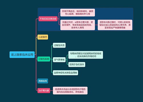 医学肾上腺素临床应用思维导图