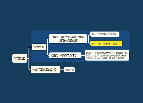 刑法知识重婚罪思维导图