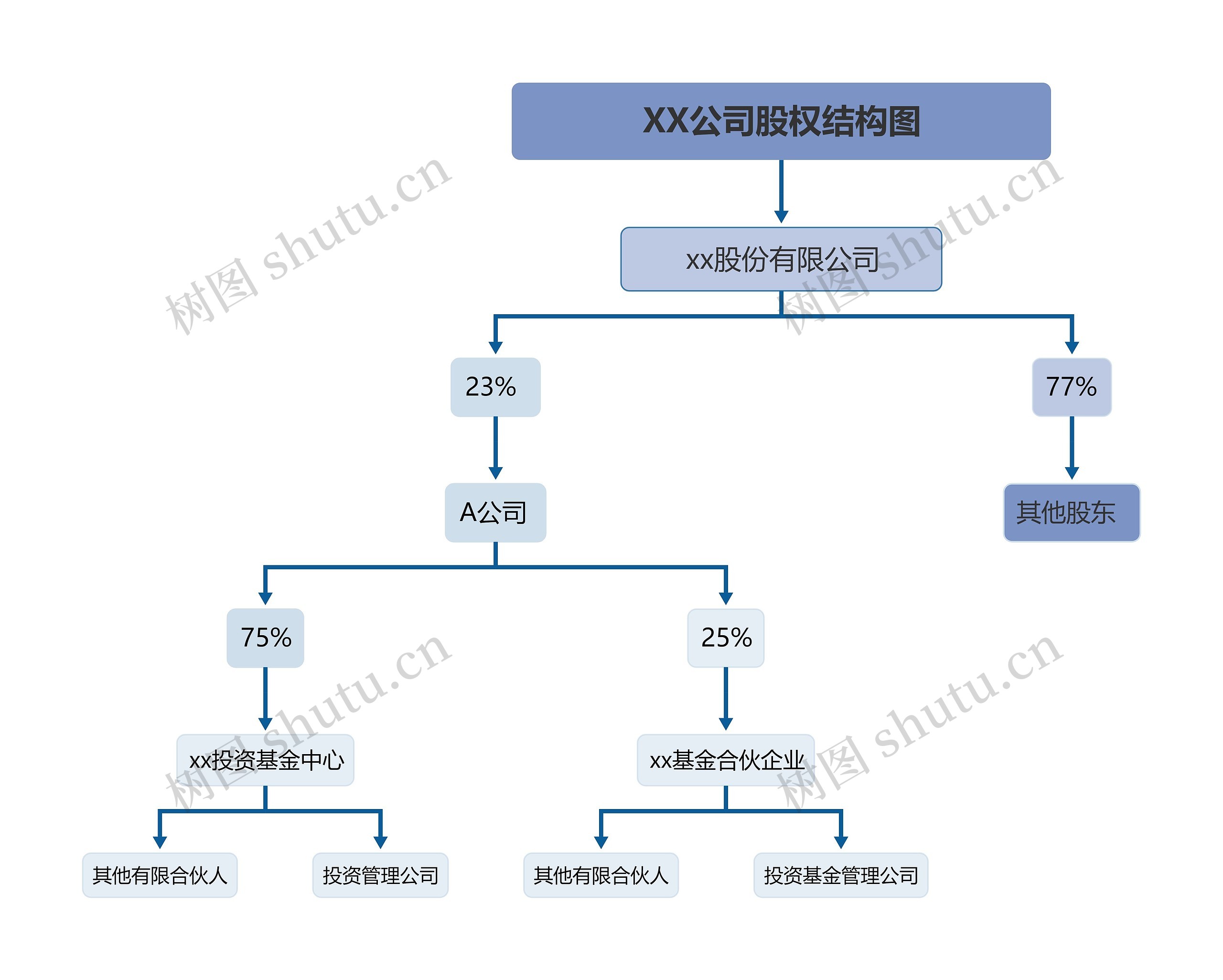 ﻿XX公司股权结构图