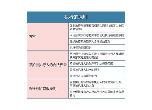 民事诉讼法  执行的原则思维导图