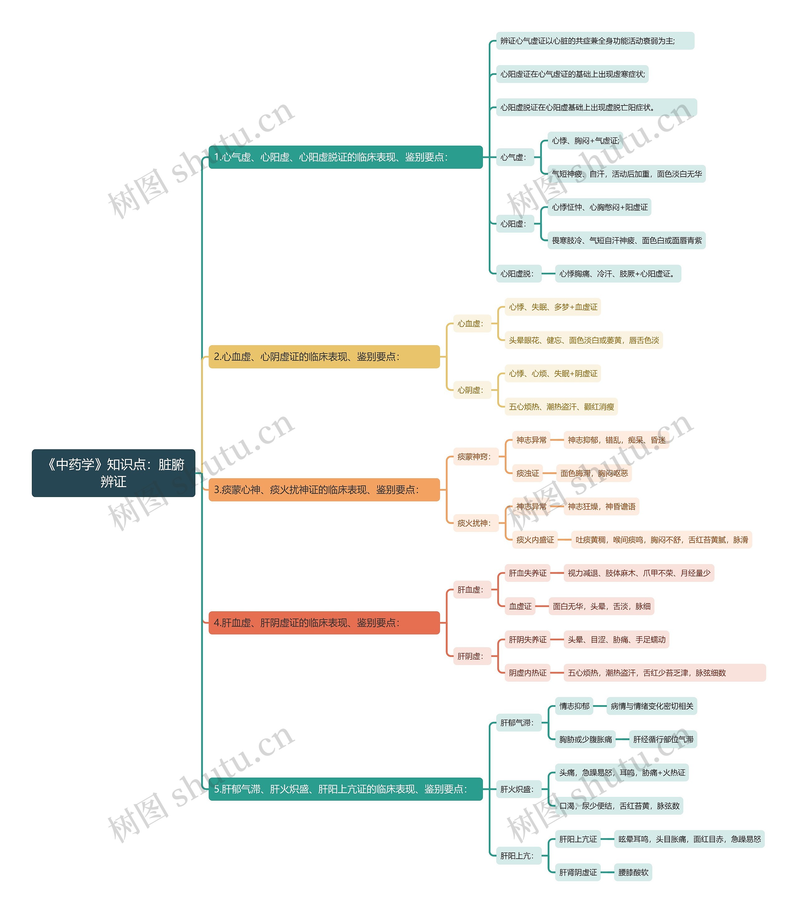 《中药学》知识点：脏腑辨证思维导图
