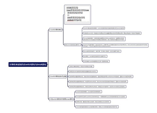 计算机考试知识点switch语句与break语句思维导图