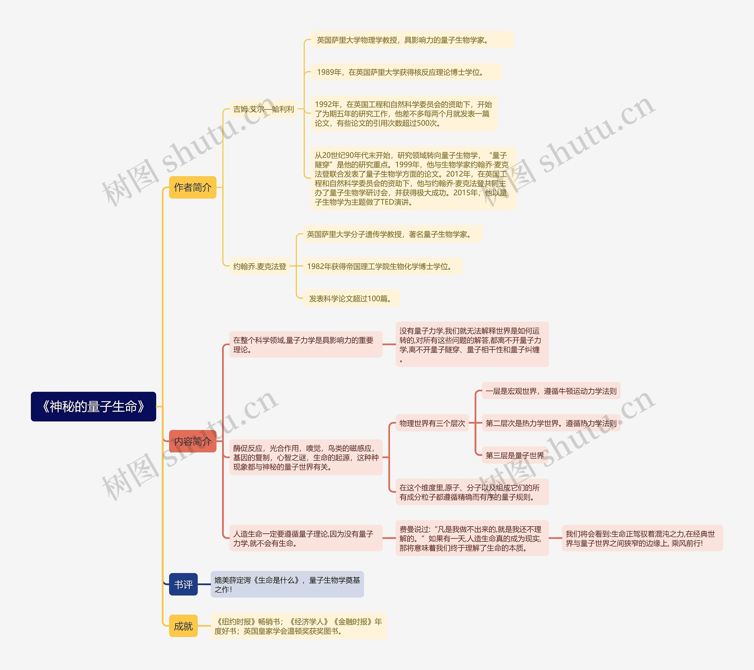 《神秘的量子生命》思维导图 《神秘的量子生命》思维导图
