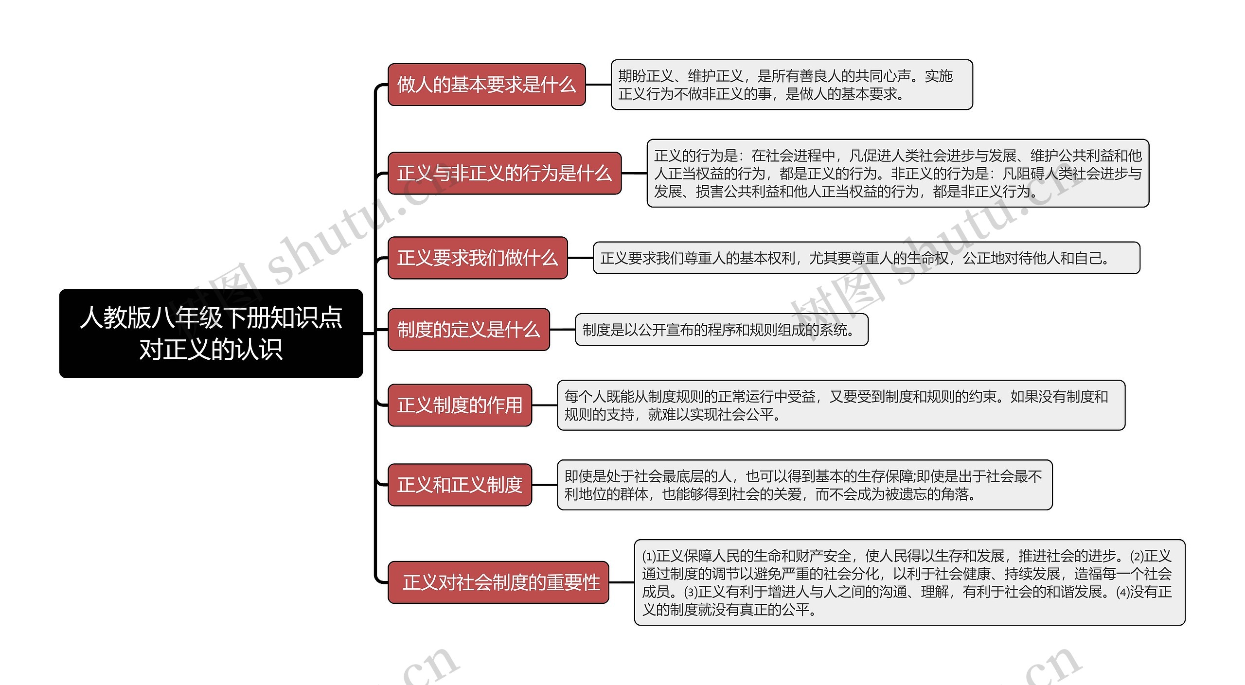 人教版八年级下册知识点对正义的认识