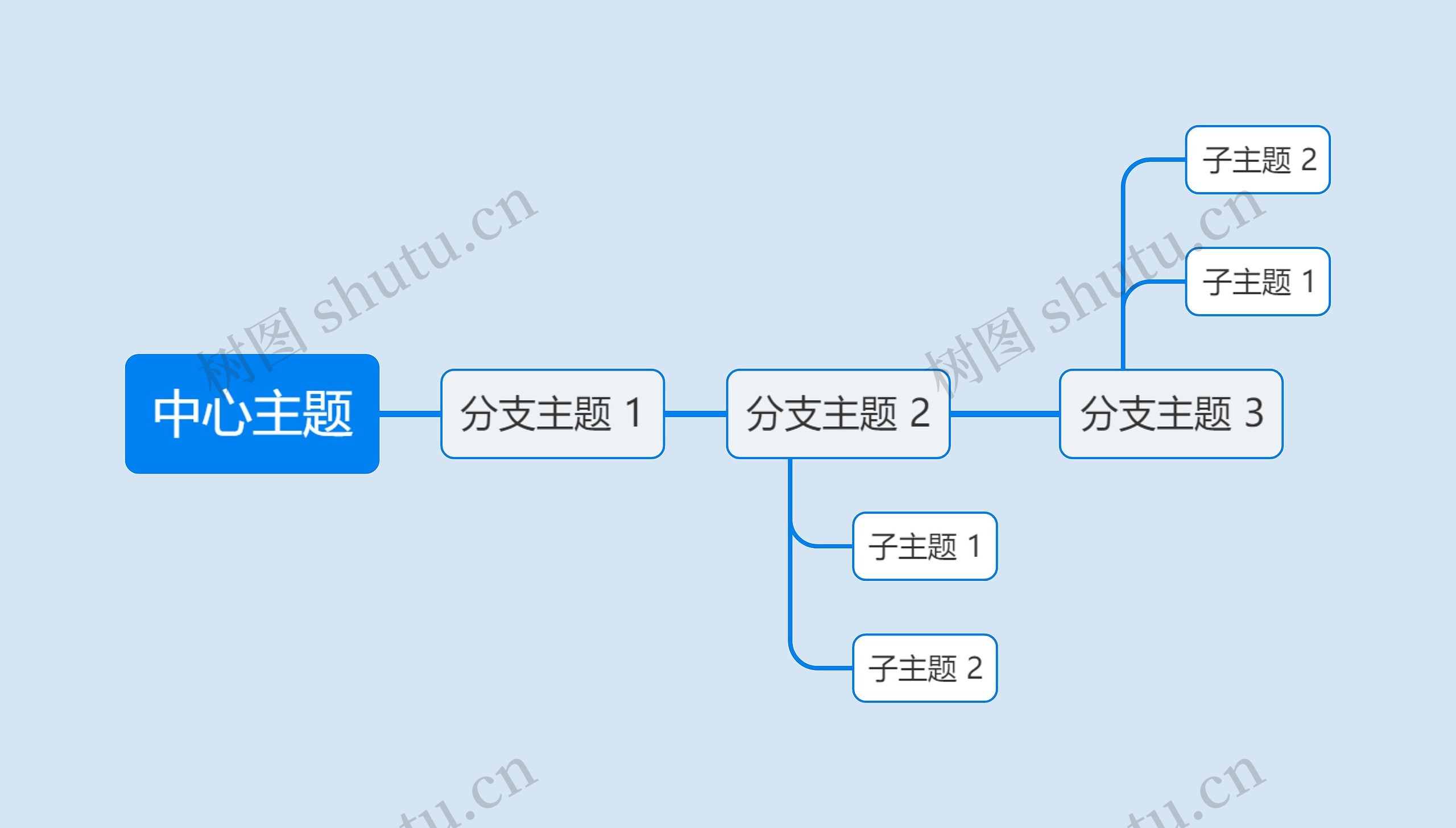 天蓝色简约中心主题时间图