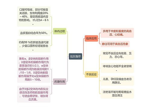 医学知识拉贝洛尔思维导图