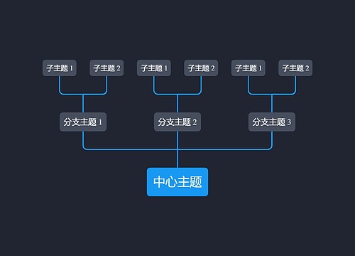 暗夜蓝灰色向上树形图主题模板