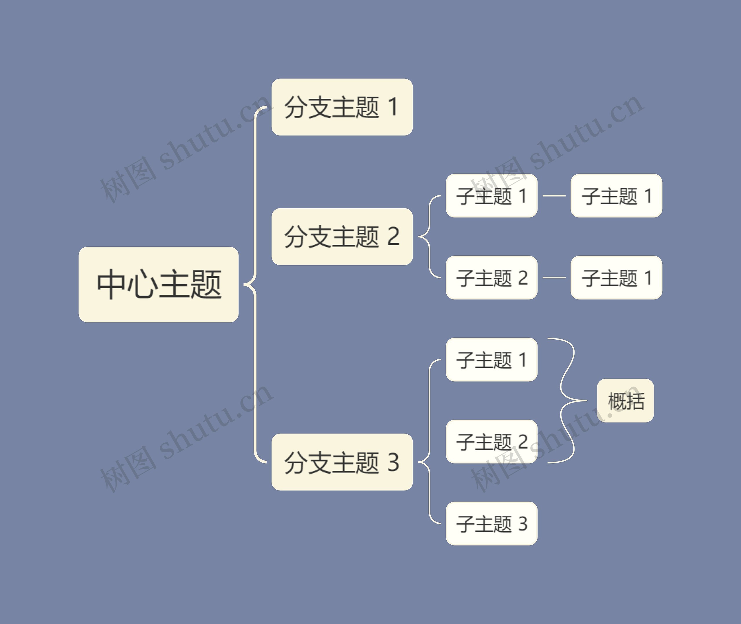优雅烟灰色括号图主题模板