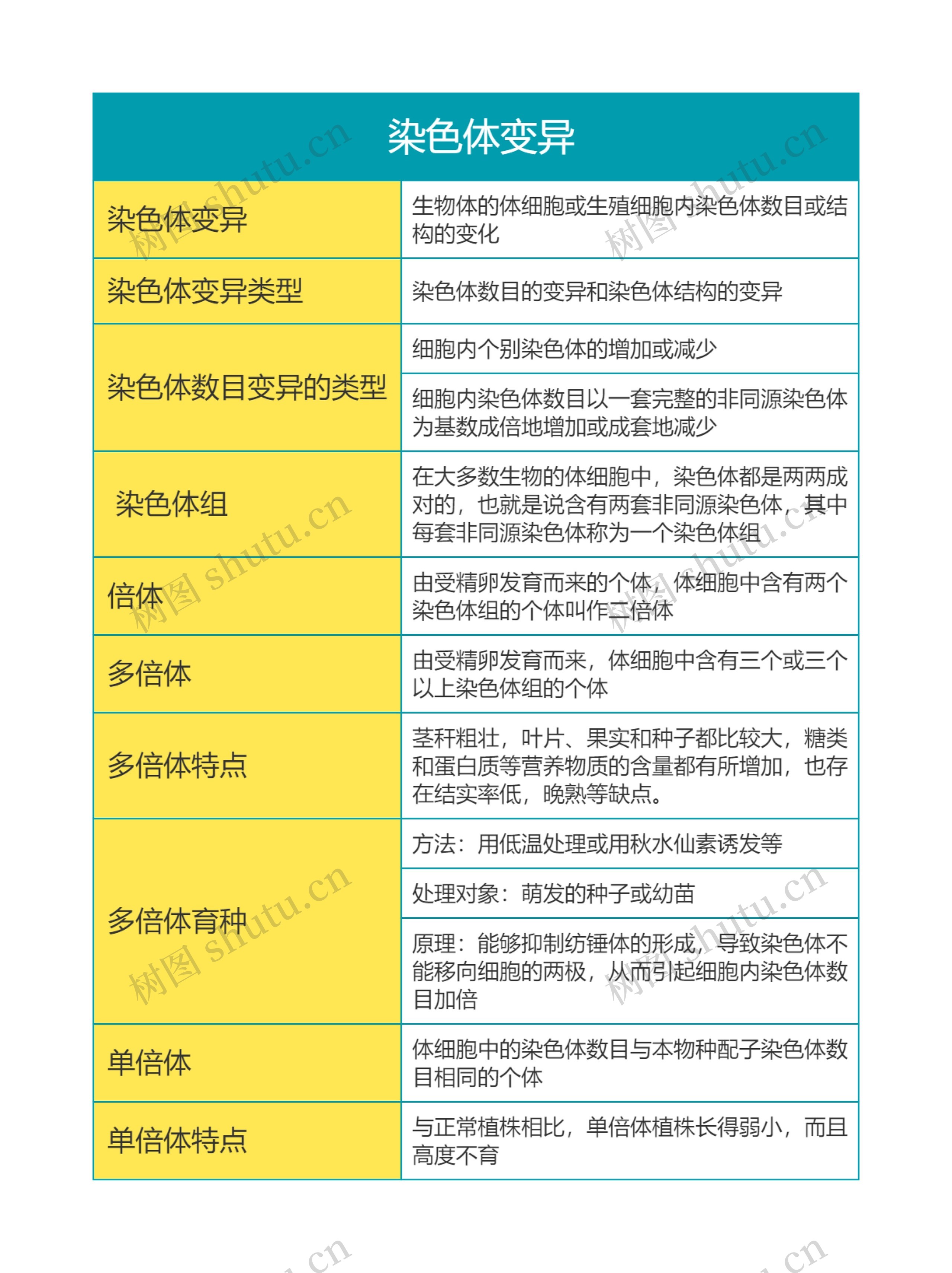  高中生物必修二第四单元染色体变异思维导图