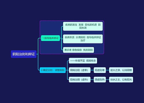 中医知识阴阳治则和辩证思维导图