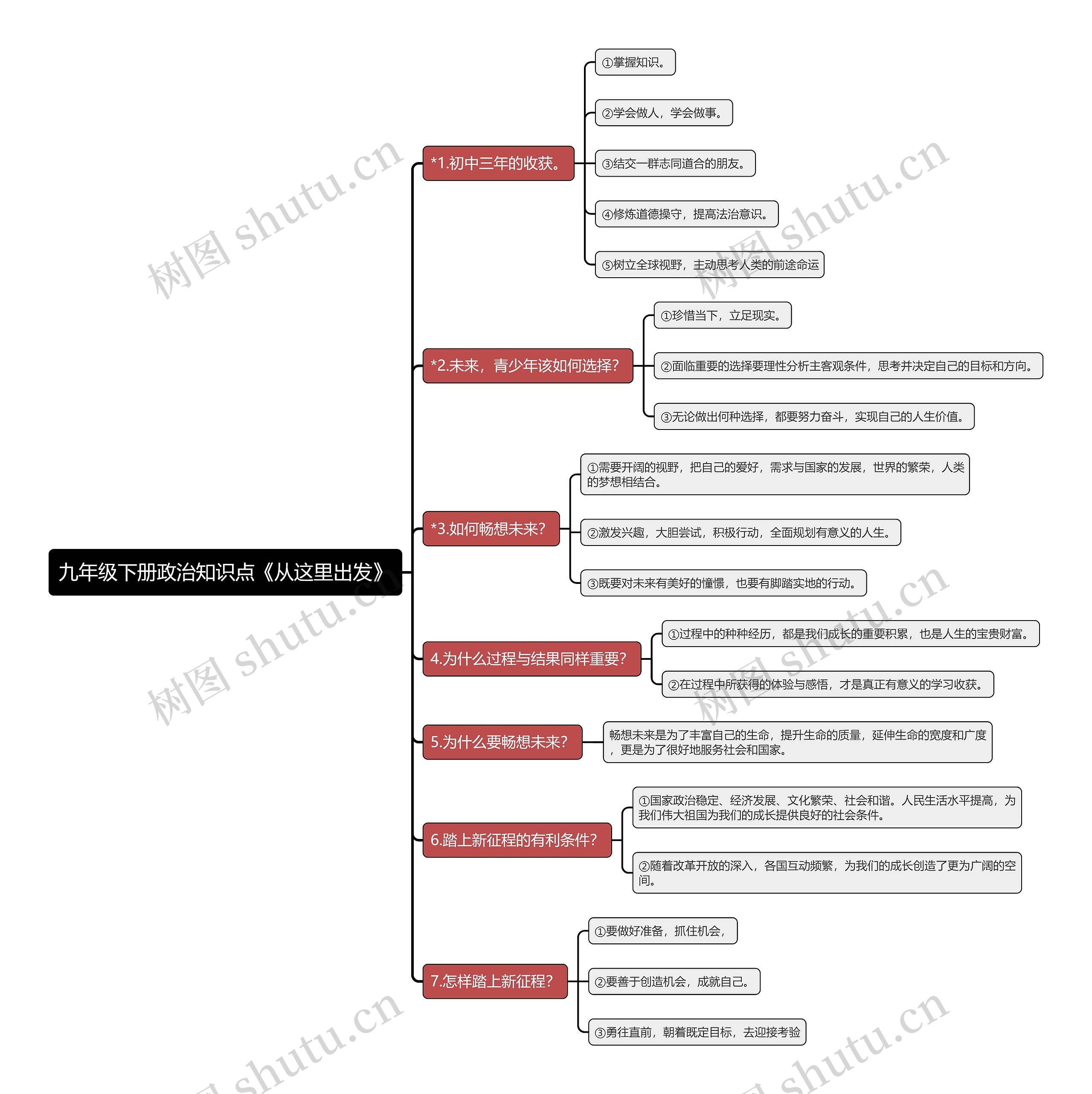九年级下册政治知识点《从这里出发》思维导图