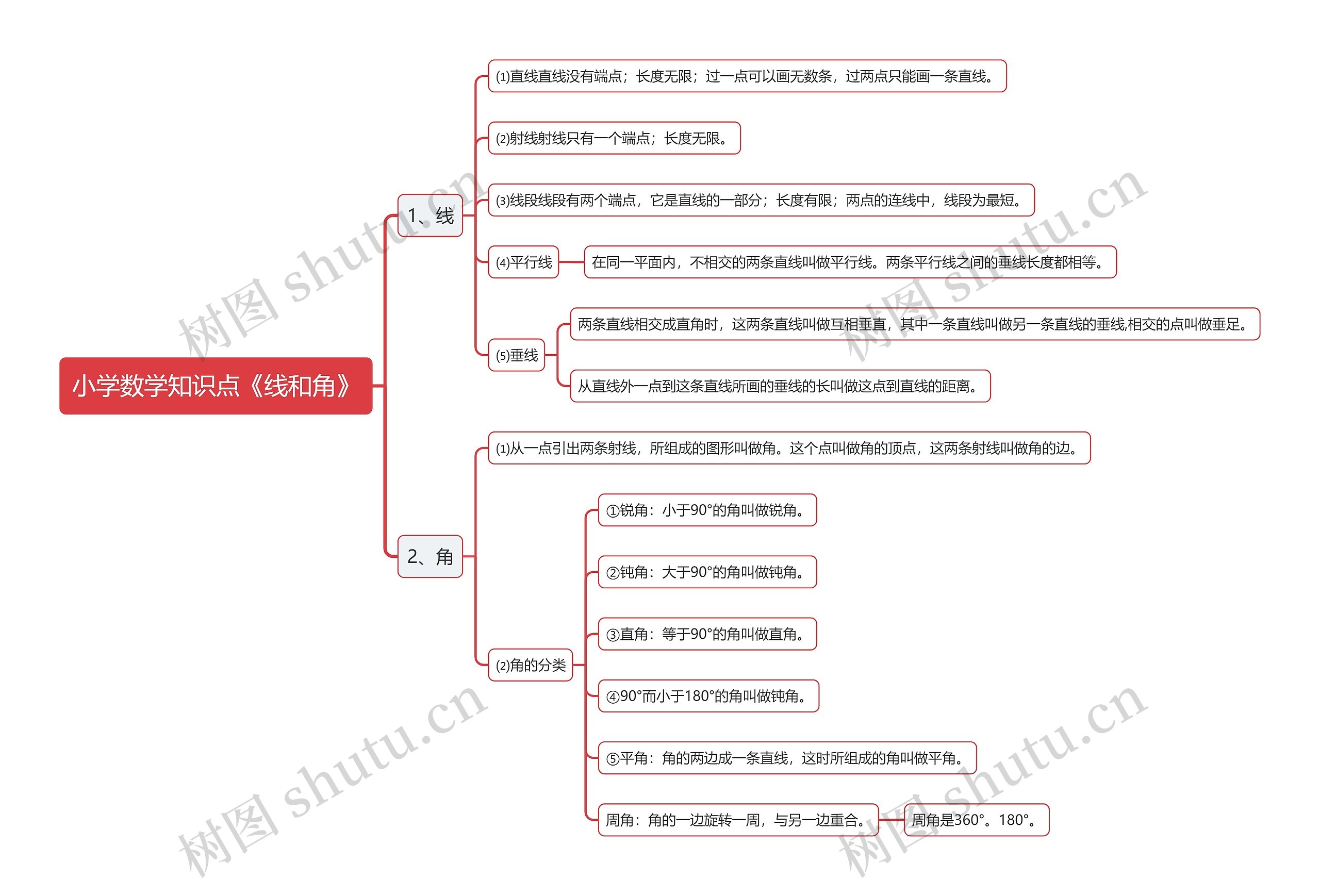 小学数学知识点《线和角》