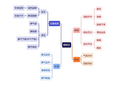 中医知识脾辩证思维导图