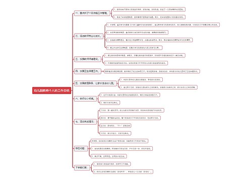 幼儿园教师个人的工作总结思维导图