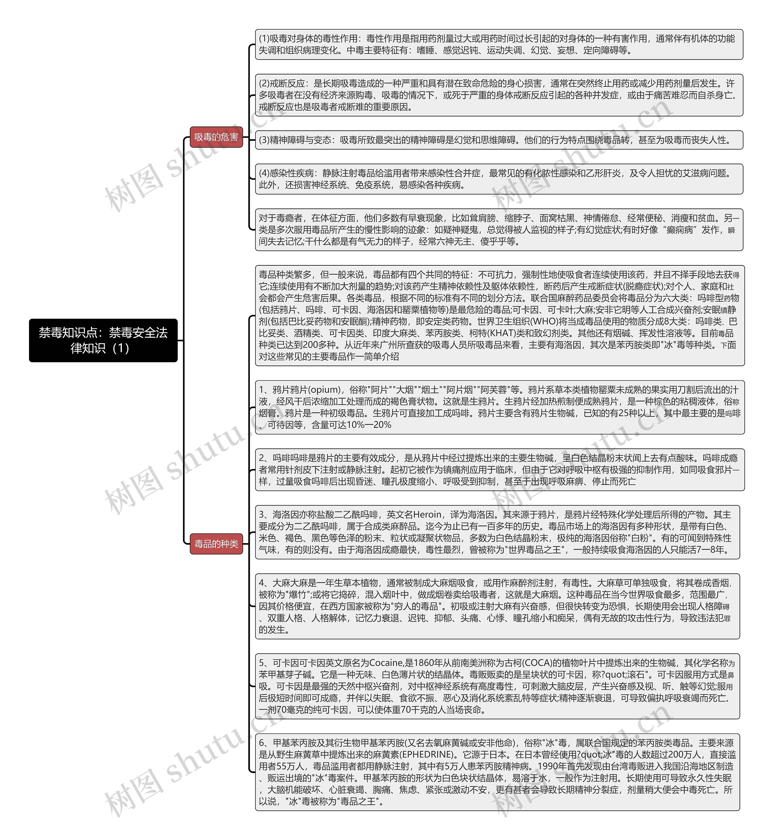 《禁毒知识点：禁毒安全法律知识（1）》思维导图