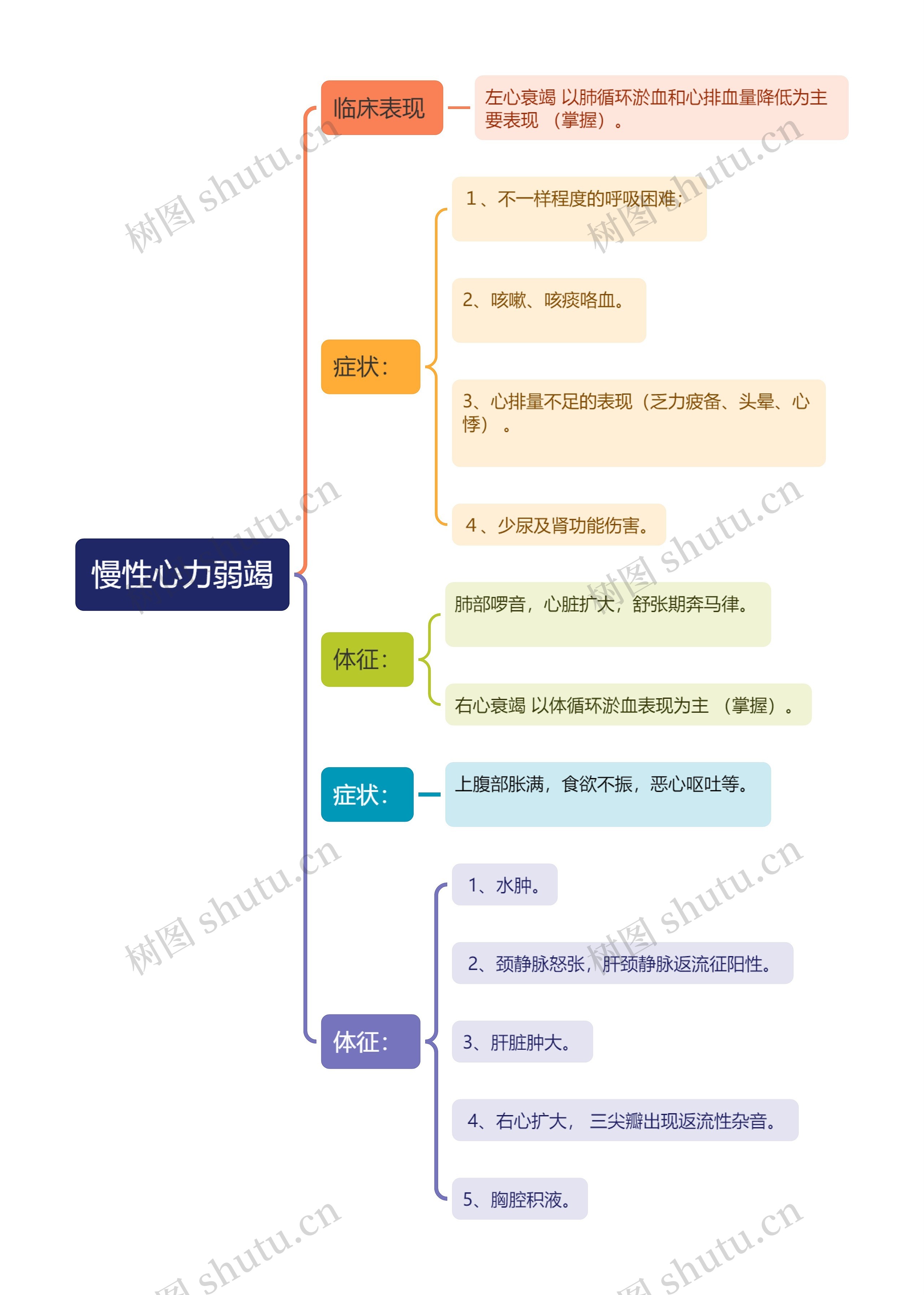 慢性心力弱竭思维导图