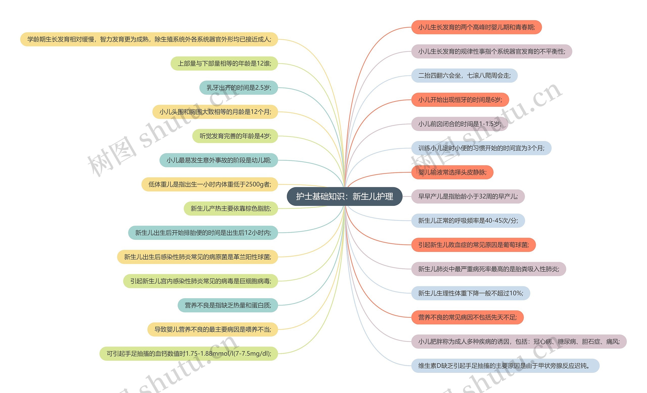 护士基础知识：新生儿护理思维导图