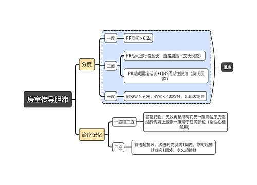 内科知识房室传导胆滞思维导图