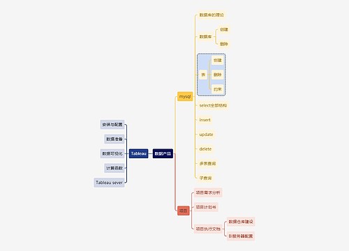 职业技能数据产品思维导图