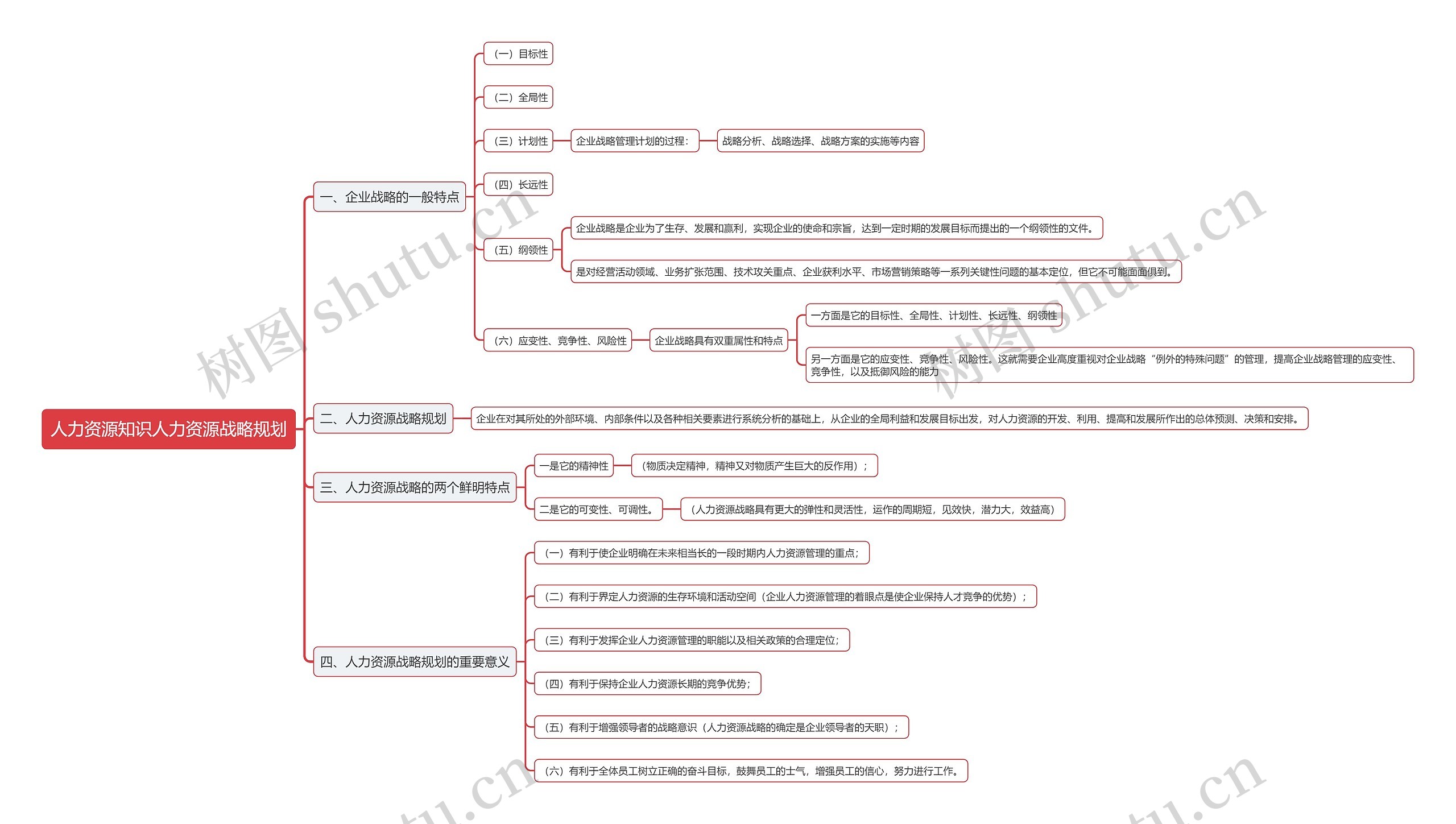 人力资源知识人力资源战略规划思维导图