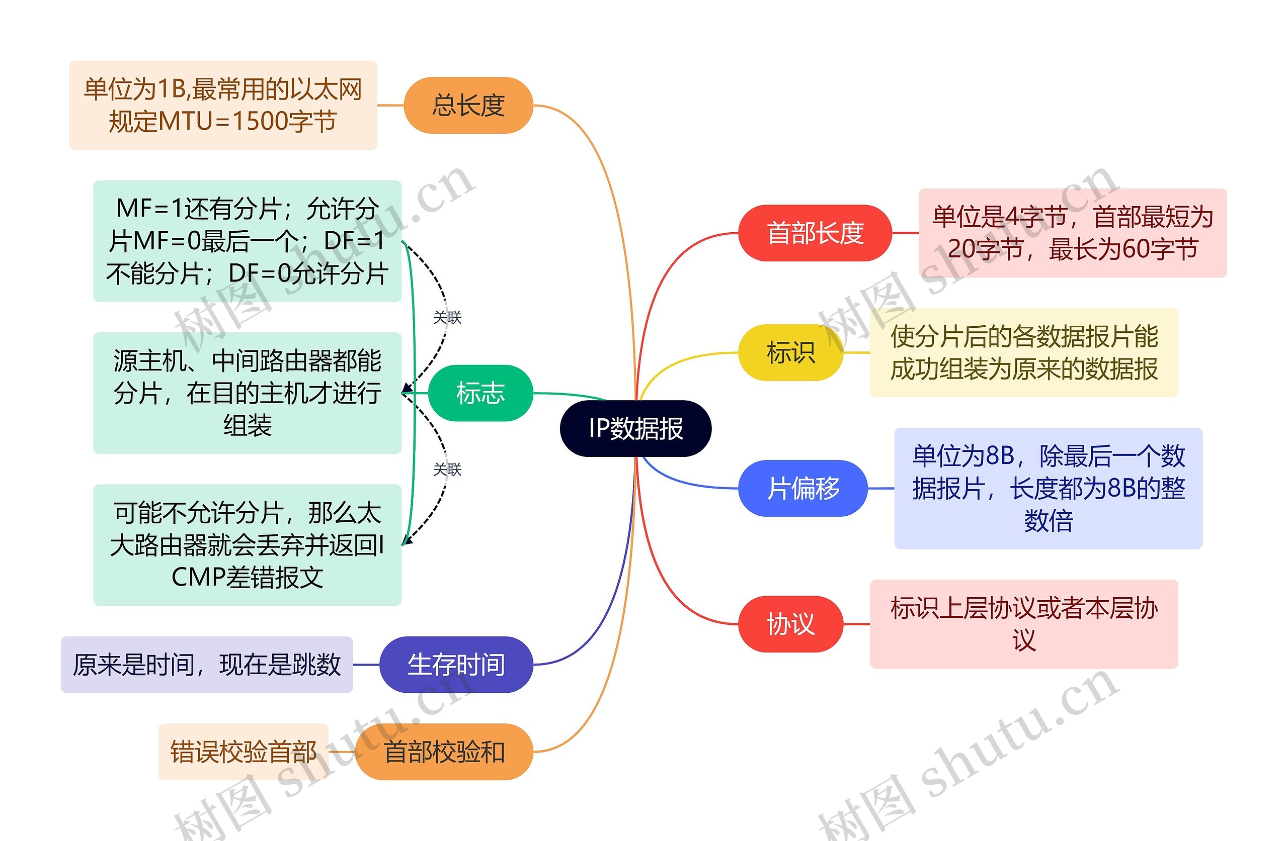 计算机考研知识IP数据报思维导图