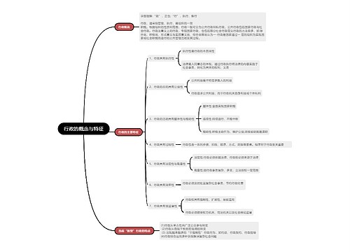 行政的概念与特征的思维导图