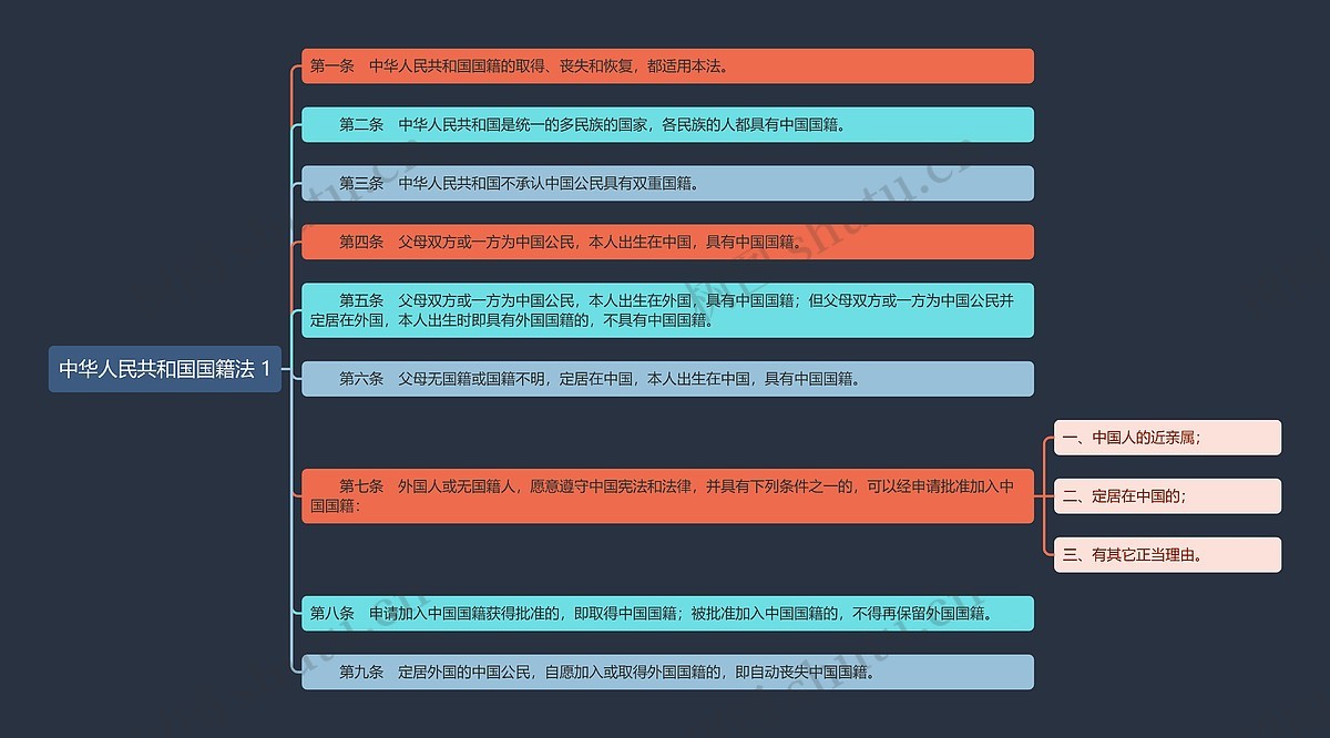 《中华人民共和国国籍法 1》思维导图_编号t6929017-TreeMind树图