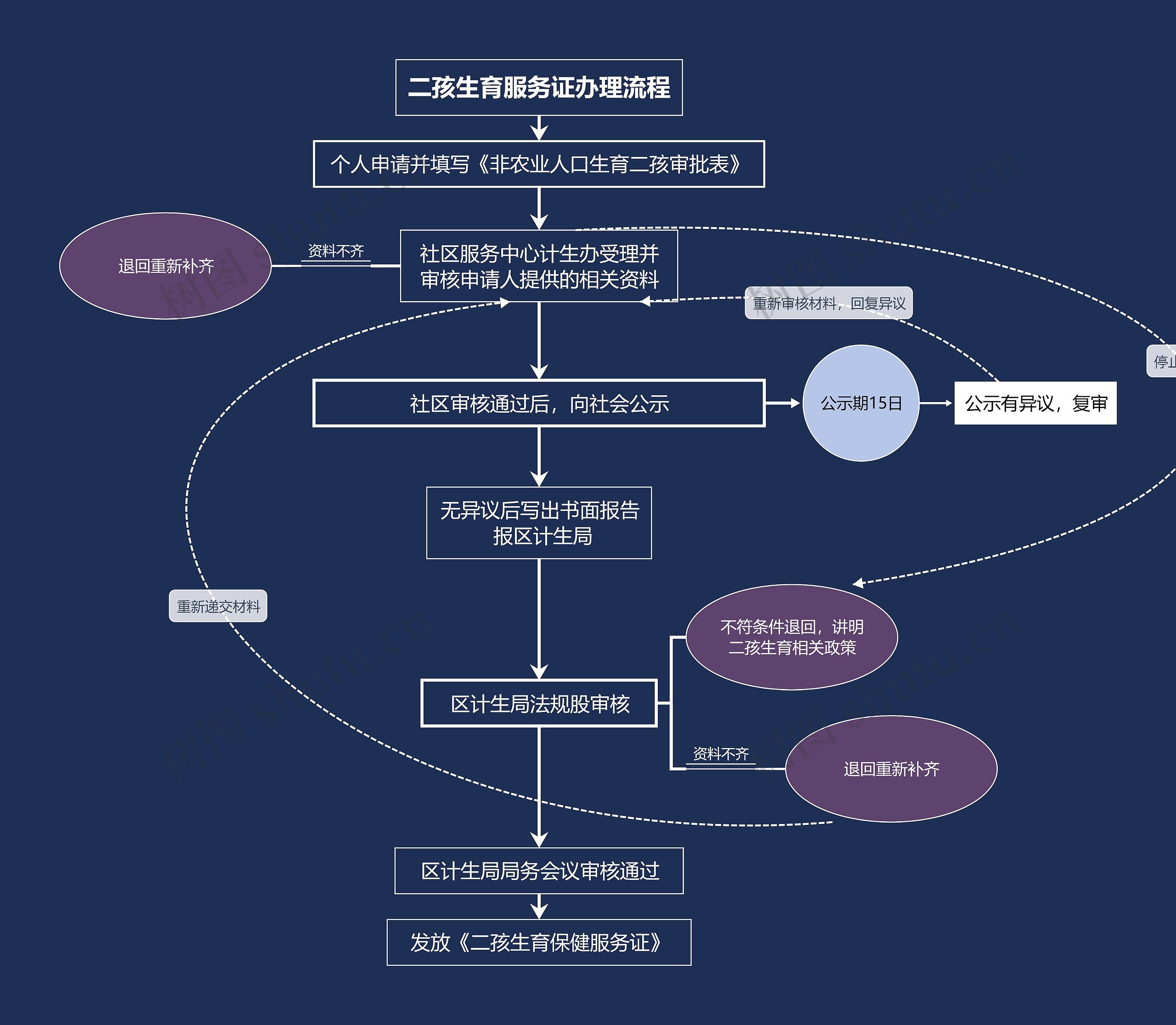 二孩生育服务证办理流程