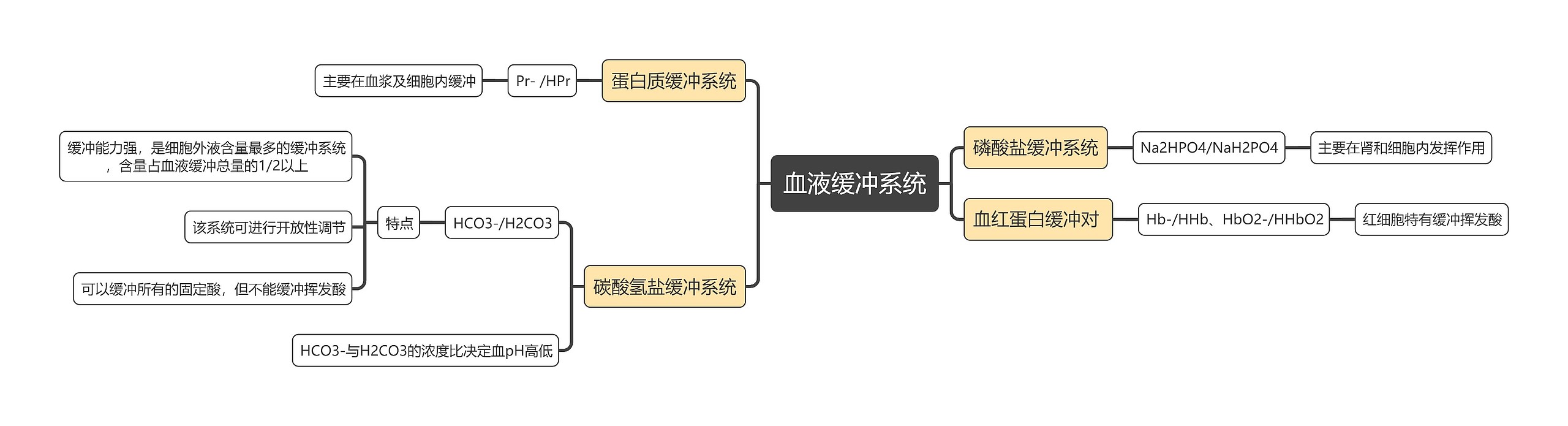 医学知识血液缓冲系统思维导图