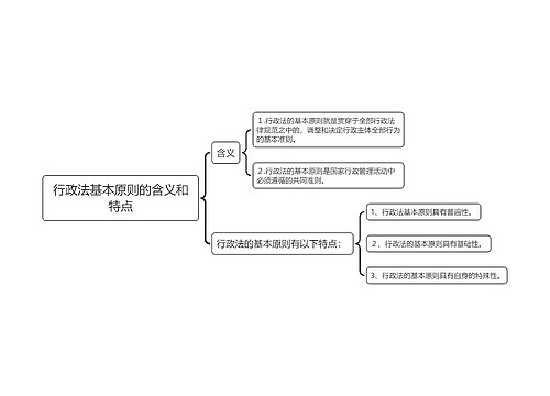 行政法基本原则的含义和特点思维导图