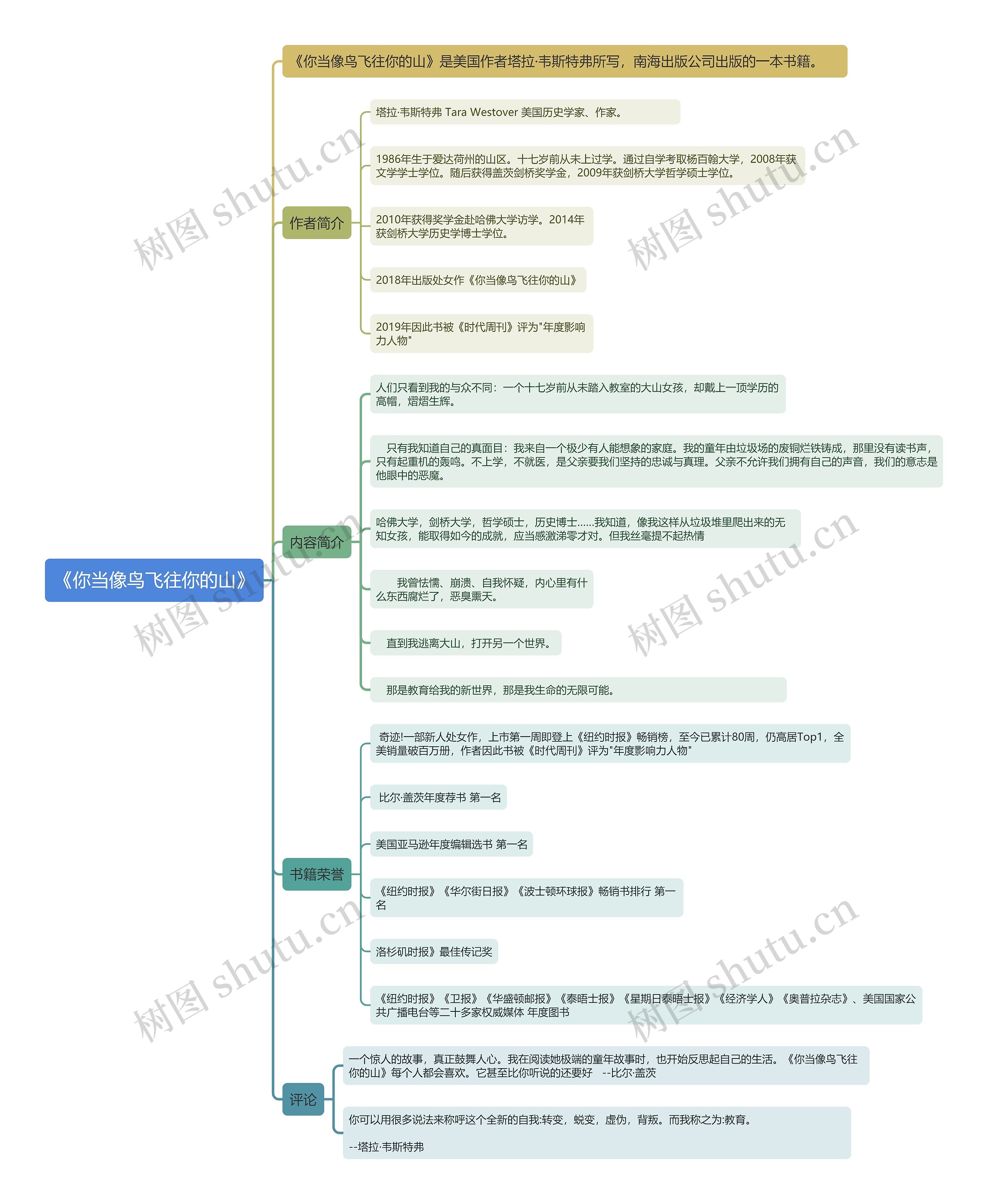 《你当像鸟飞往你的山》思维导图