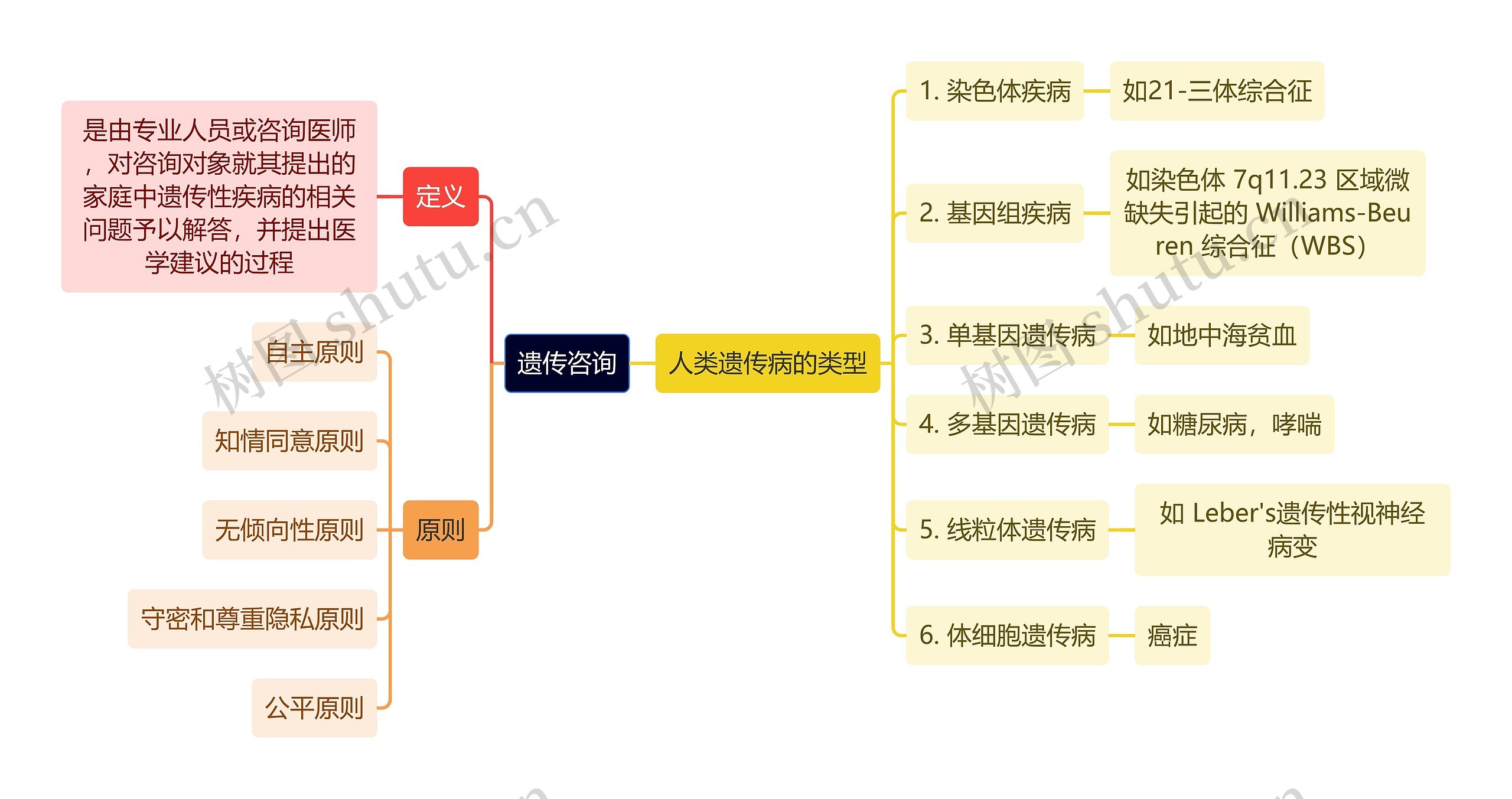 医学知识遗传咨询思维导图