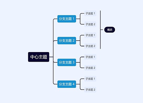 经典蓝黑向右逻辑图主题模板