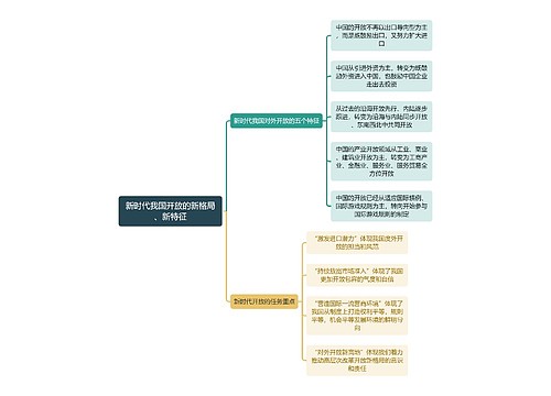 金融学知识新时代我国开放的新格局、新特征思维导图