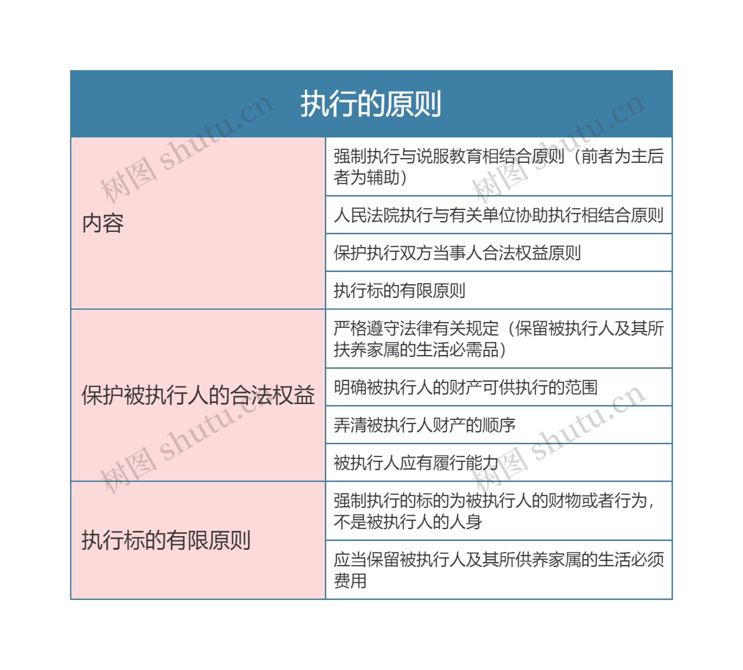 民事诉讼法  执行的原则思维导图