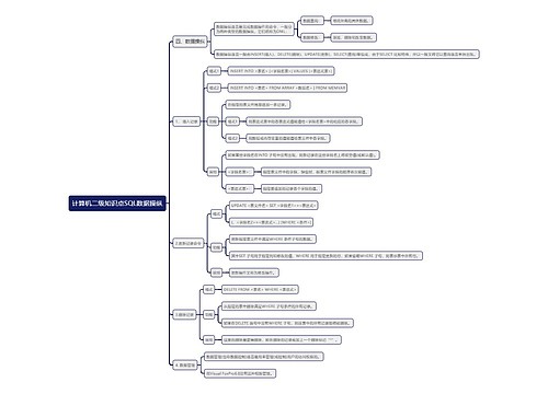 计算机二级知识点SQL数据操纵思维导图