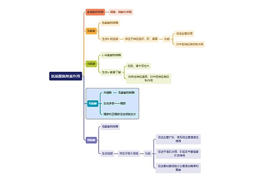 医学知识氨基酸脱羧基作用思维导图