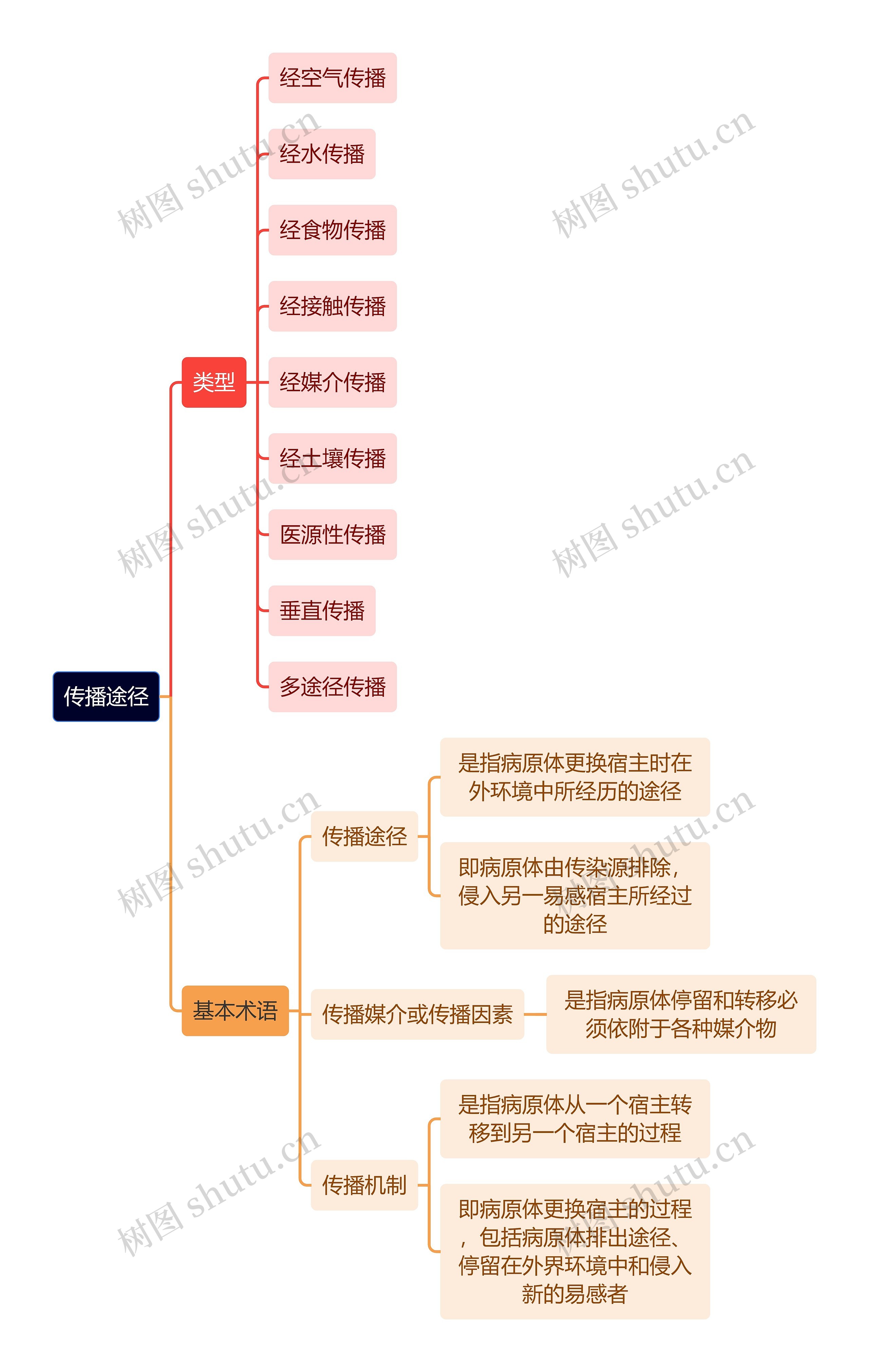 医学知识传播途径思维导图